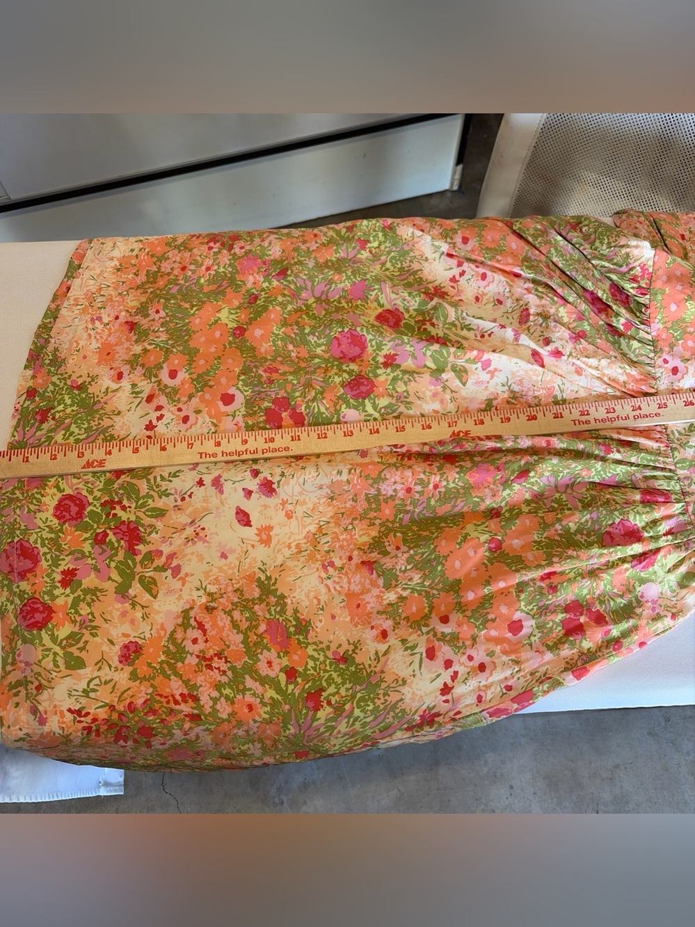 Plenty by Tracy Reese Peach, Pink & Green Floral Wrap Midi Dress - Picture 14 of 14